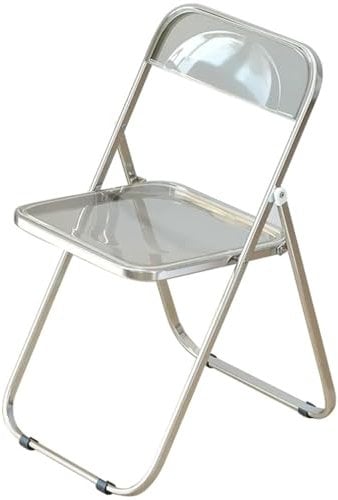 Schlafzimmer-Lounge-Rückenlehnenstuhl, Klappstuhl Für Den Innenbereich, Pp.-transparenter Klappstuhl, Ergonomische Konferenzstühle, Mehrfarbig Optional (Color : Smoke Gray, S : 46 * 47 * 71cm)