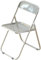 Schlafzimmer-Lounge-Rückenlehnenstuhl, Klappstuhl Für Den Innenbereich, Pp.-transparenter Klappstuhl, Ergonomische Konferenzstühle, Mehrfarbig Optional (Color : Smoke Gray, S : 46 * 47 * 71cm)
