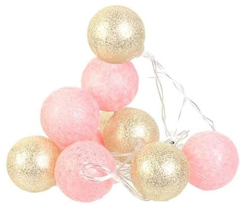 THE REPLICANT Guirlande 10 Boules Lampes LED Rose Doré/Longueur : 192 cm