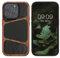kalibri Smartphone Case Compatible With Apple iPhone 15 Pro Case - TPU Wood Finish - Compatible with MagSafe - Dark Brown/Black