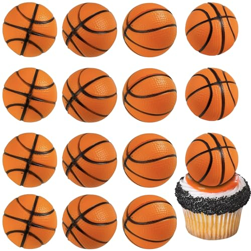 SYKYCTCY 12 Pack Basketball Cupcake Toppers - Slam Dunk Basketball Apparel Cupcake Picks for Kids First Birthday Sports Theme Baby Shower Cake Decorations
