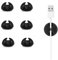 Voarge 6 fermacavi, fissaggio cavo, per cavi fino a 8 mm, serra, attacco cavo scrivania, PC portatile casa e ufficio, cavi (nero)