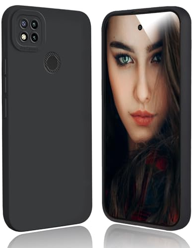 DESSEN Hülle für Xiaomi Redmi 9C NFC/Redmi 9C Handyhülle - Silikon Schutzhülle Stoßfest Kameraschutz Protection Case Dünn Weiche TPU Bumper Cover Anti-Fingerabdruck, Schwarz