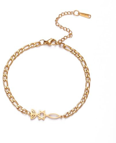 UNIFT Jüdischer Davidstern Kerzenleuchter-Armband für Frauen, Edelstahl, Retro, Israel, Kerzenständer, Davidstern, Armbänder, Chanukka-Schmuck, Edelstahl