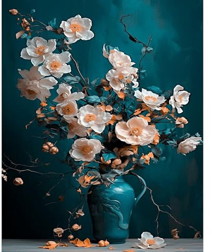 Malen Nach Zahlen Landschaft,Bastelset Erwachsene Gemälde Blumen,Kreativ Set für Erwachsene,DIY Handgemalt Ölgemälde Kit für Anfänger für Geschenke 30X40cm