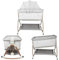 HUOLE Beistellbett Baby, Faltbares Co-Sleeper, 0–36 Monate, max. 25 kg, 6 Höhenstufen, Leichtes Schieben, Bequeme Matratze, Großer Korb, Leicht zu Tragen, 96 * 60 * 90-115cm – grau