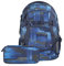 coocazoo Schulrucksack-Set Mate „Deep Matrix & Snap Me“ 3-teilig, blau, ergonomischer 30L Tornister, höhenverstellbar, für Kinder ab der 5. Klasse, inkl. Federmäppchen & Colour UP-Set