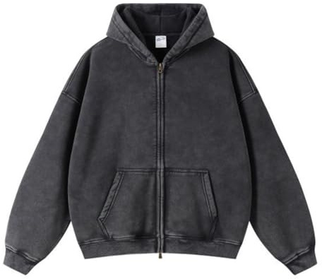 Leader of the Beauty Oversized Sweatshirts for Men Full Zip Up Hoodies Heavy Cotton Pullover Drop Shoulder Casual Unisex Hoodies