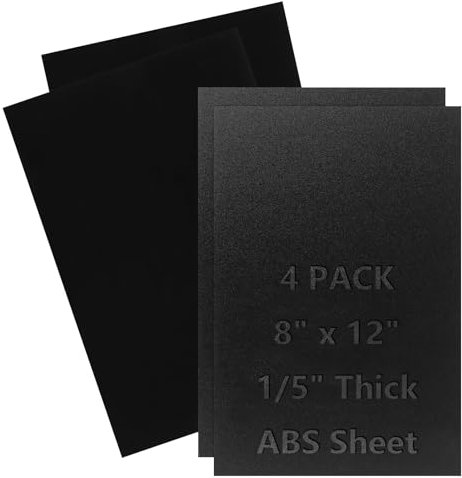 GBACHOOSE 4 Stück Kunststoffplatte, 20 x 30 cm ABS Kunststoffplatte, Kunststoffplatte 5mm, Kunststoffplatten Schwarz, Plastikplatte für Heimdekoration, Modellbau, Kunsthandwerk, Kotflügel