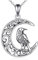 VONALA Raben Halskette für Damen Sterling Silber Gothic Mond Anhänger Halskette Raben Schmuck Geburtstag Halloween Geschenke für Damen Frau