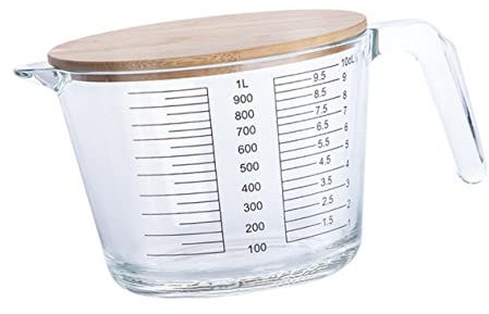 Amosfun Taza Batidora De Huevos Resistente Al Calor Taza Medidora Graduada Para Hornear Herramienta Para Hornear De Vidrio Duradero Para Cocina y Reposteria