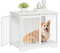 Hzuaneri Hundekäfig Möbel, 81cm hundebox für zuhause, Schiebetüren, 2 Türen, Moderne hundebox Holz Indoor für kleine/mittlere Hunde, Hundekäfig für Zuhause, 55x81x67,5cm, Weiß DFC83613W