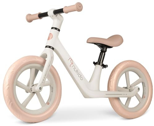 Nukido Laufrad Ab 2 Jahre Sattel Höhenverstellbar Balance Fahrrad Für Jungen Mädchen Ultraleicht 2,8 kg Kinderlaufrad Beige