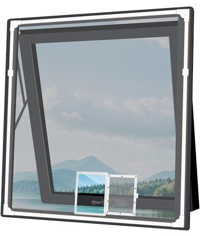 Gimars 100x100 cm Moustiquaire Magnétique Fenêtre, Anti-Moustique avec Cadre Magnétique Petite Fenêtre Adaptable Moustiquaire Fenêtre Autoadhésive, Découpable, Lavable, Noir