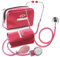 PrimaCare Medical DS-9197-PK Professional Classic Series Manual Adult Size Blood Pressure Kit, Emergency Bp kit with Stethoscope and Portable Leatherette Case, Nylon Cuff, Pink