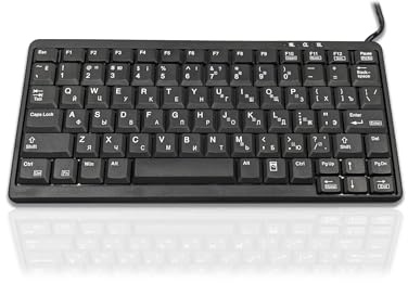Accuratus K82A - USB Premium Mini Scissor Key Keyboard - Russian Cyrillic (USB-A)