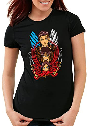 style3 Colossus Foundation Damen T-Shirt Attack Anime Japan Manga on Titan AOT, Größe:M