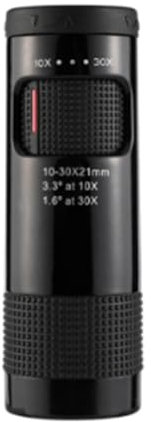 Fuhjythy Teleskop 10-30x21 Zoom Mini Teleskop Tragbares Spektiv Campingausrüstung Tourismus Optisches Sichtfernrohr Schwarz