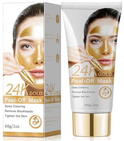 24K Gold Peel Off Maschera Viso, Maschera per La Rimozione Dei Punti Neri, Antirughe Antietà Peel Off Face Mask, Idratante Sollevare e Rassodare Trattamento Viso
