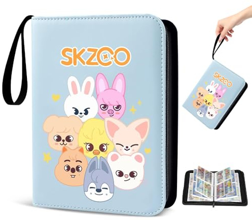 Stray Kids Photocard Binder, Skz Skzoo Photocard Holder, Stray Kids Merch, Sammelkarten Album Kpop 100 Seiten Platz für 400 Karten für Stay, Jungen und Mädchen, Idol-Fotoschutz