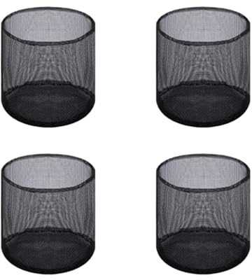 osiuujkw 4 Stück, Wasserpflanzen Samentöpfe, Pflanztaschen, Design, robust, langlebig, für Seerosen, Blumen, Kartoffeln, Schwarz, kreisförmiges Netz * 4 Stück