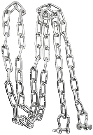 BONKZEBU -Blei-Kette Marine 316 Edelstahl-Zentral Ring -Kette mit Doppelten 5/16-Zoll Schäkel-Glieder-Enden für Schiffs-Yachten