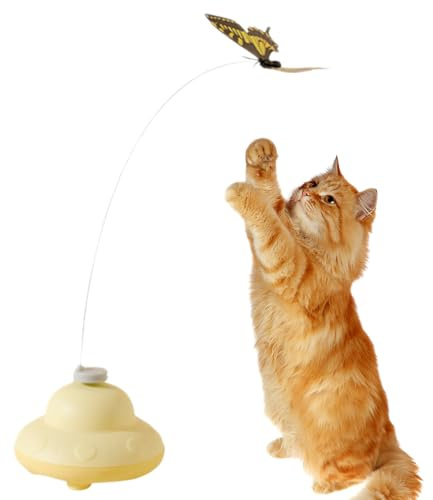 Doiyislem Katzenbutterfly Spielzeug | Elektrisches Katzenspiel Angel - Tierisches Haustierzubehör Für Bewegung Training Geistige Anregung Indoor Outdoor Katzenspielzeug