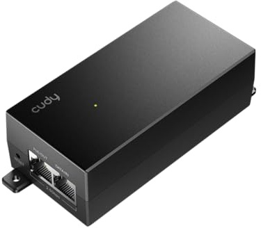 Cudy 30 W 2,5 GbE PoE-Injektor, 802.3at/af, Modus A, Wandmontage, POE200H | 30-W-Aktiv-Injektor, 2,5-GbE-Ein-/Ausgang, 100 m, Netzbetrieb, 4 kV Überspannungsschutz, Wandmontageset, 3-poliger Stecker