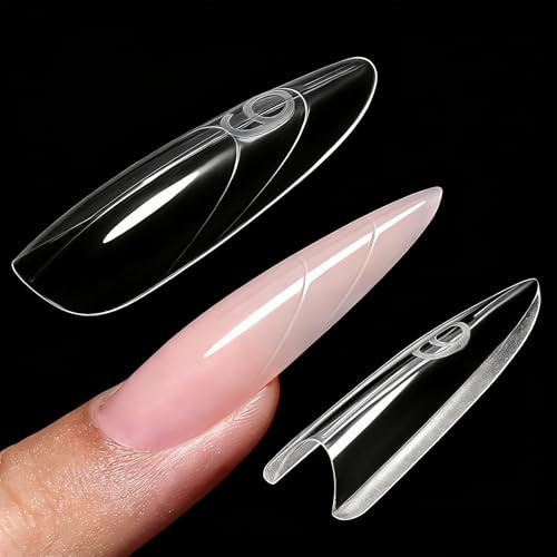 ZenithAura Original Sandwich Nagelform Dual Form 240 Stück Mandel Rund Nägel Formen Mit Führungslinien 15 Größen Ober Und Untere Nägel Schablone Für Builder Gel