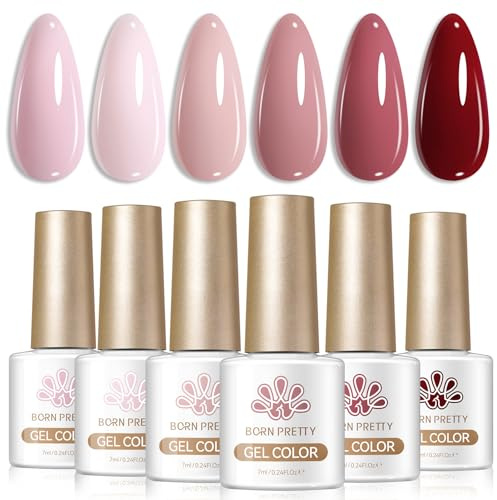 Born Pretty UV Nagellack Nude Rosé Taup Dusty Rose Braun Gel Nagellack | UV Lack Maniküre und Nagelkunst DIY zu Hause