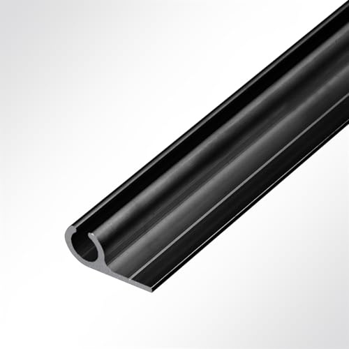 LYSEL Kederschiene Kederleiste Aluminium 90° schwarz RAL 9005 für 5-9mm Keder L: 3m