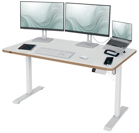 Leitz Ergo Elektrischer Stehschreibtisch | Höhenverstellbar 72-118cm, <50dB Motor, 60kg, USB-C/USB-A, Aufsteh-Erinnerung, ergonomisch fürs Büro