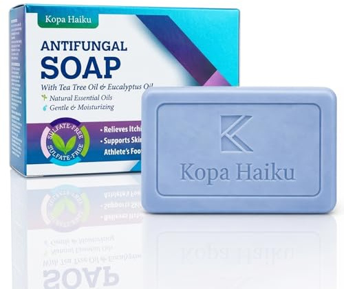 Tea Tree Antifungal Skin Soap: Ideal for Skin Prone to Athletes Foot, Jock Itch, Ringworm, Itching, Back Acne, Folliculitis & Odor, With Tea Tree & Eucalyptus Oil 125g