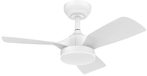 Perenz 7151 B IR - Ventilatore da Soffitto con Luce, Telecomando 3 Pale Diametro 76 cm Bianco