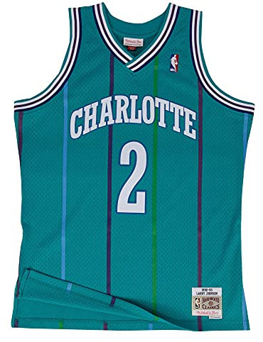 Mitchell & Ness Larry Johnson #2 Charlotte Hornets 1992-93 Swingman NBA Trikot Türkis, M