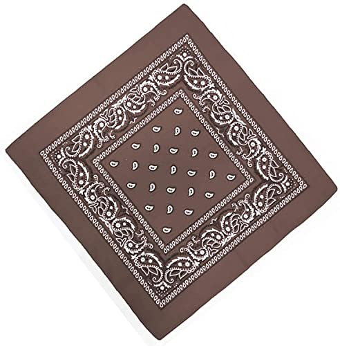 Unbekannt Bandana Kopftuch Halstuch Nickituch Biker Tuch Motorad Tuch verschied. Farben Paisley Muster, Braun, ...