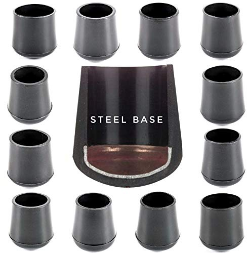 Multipurpose Feet. Rubber Ferrules with Hard-Wearing Steel Insert, Range of Sizes, Made in Germany (Black, 14mm - See Second Image Before Ordering This Size, Pack of 4)
