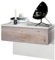 Vladon Nachttisch Sleep, Made in Germany, Nachttischschrank mit Schublade zur Wandmontage, Weiß matt/Eiche Nordic (60 x 46 x 35 cm)