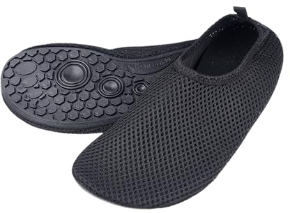 Wasserschuhe für Damen - Extra Komfort - Schützt vor Sand, Kalt-/Warmwasser, UV, Felsen/Kieselsteine - Easy Fit Badesohlen - (M) EU 38-39