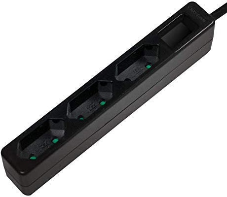 Faconet® 3fach Steckdosenleiste schmal 1,5 Meter Anschlusskabel schwarz