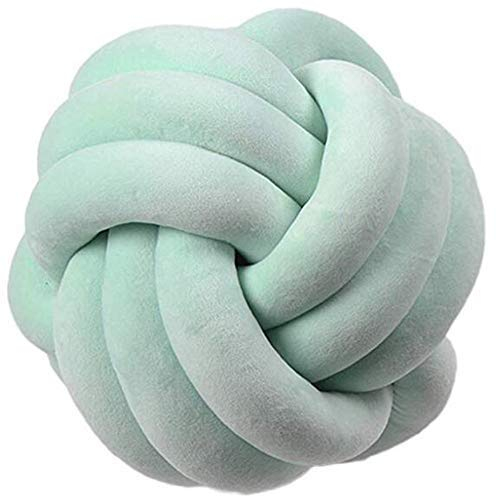Nicole Knupfer Knot Kopfkissen Knotenkissen Plüsch Kissen Weiche Geknotetes Kissen Knoten Ball Kissen Dekor Bett Zimmer (Mintgrün,20cm Durchmesser)