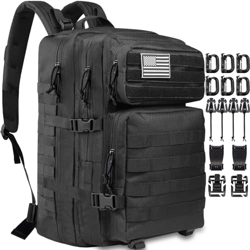 Createy Militär-Rucksack, 45 l, große Armee-Tasche, 3 Tage Assault Pack Molle-Tasche