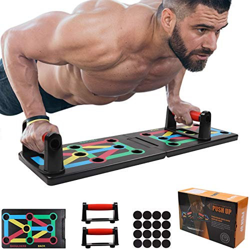 GLKEBY 12 in 1 Push Up Board, Foldable Push Up Rack Board, Multifunctional Home Fitness Board, Indoor Gym, Outdoor Fitness Exercise