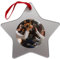 Star Photo Glass Hanging Ornament, Silver & Red Velvet String - Ideal Personalised Gifts, Stocking Fillers or Christmas Tree Decorations (Star)