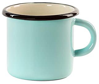 FANMEX - Fantastik - Taza acero esmaltado estilo vintage 8 cms (400 ml) - Calidad máxima (Azul claro)