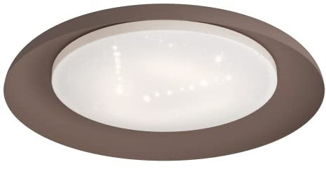 EGLO LED Deckenleuchte Penjamo, Kristalleffekt Deckenlampe aus Metall und Kunststoff, Wohnzimmerlampe in Mokka, Weiß, Schlafzimmerlampe, LED Flurlampe Decke warmweiß