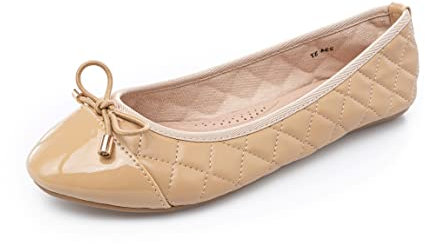 MIGILI 234 Ballerines Femme Matelassées Beige - Chaussures Confortables - Ballet Flats (Beige, Size 40 EU)