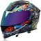 MTTKTTBD Motorradhelm Bluetooth Klapphelm Gesamthelm Vollhelm Motorrad, ECE-zugelassener Rollerhelm Sturzhelm mit Doppelvisier Visier für Männer Frauen Erwachsene C,M