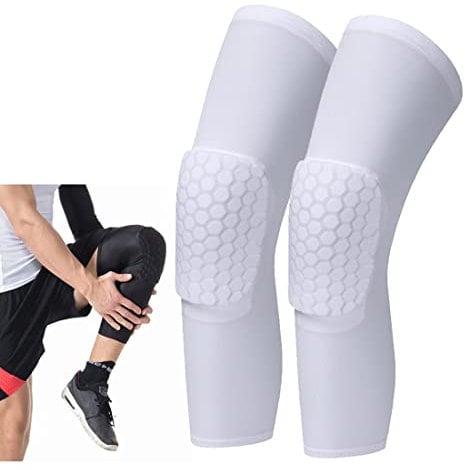 LARDROK Breathable Basketball Knee pads Protective Hex Honeycomb Compression Kneepad Protective Sport Knee Brace Leg Sleeves Volleyball Rodilleras Long