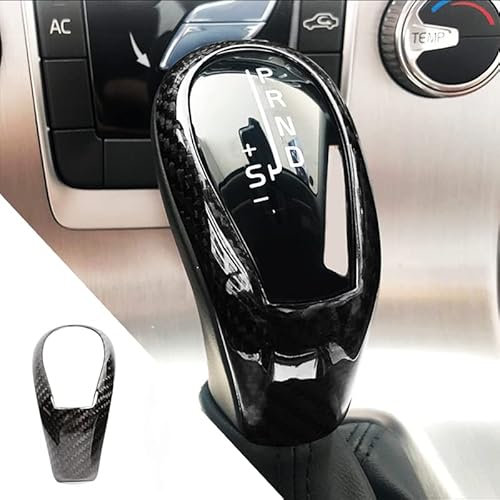 KUNGKIC Kohlefaser Auto-Schaltknauf-Abdeckung Aufkleber Dekorative accessories Carbon Fiber Car Gear Shift Knob für Volvo S60 XC60 XC70 V40 V60 S80 zubehör Innenraum 2013 2014 2018 2015 2016 2012-TypB